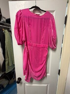 RHODE Hot Pink Velvet Mini Dress